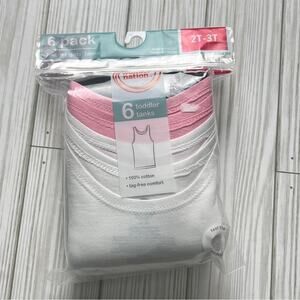 Wonder Nation Tag Free Toddler Tanks Six Tanks Multi-pack   Sz 2T-3T
